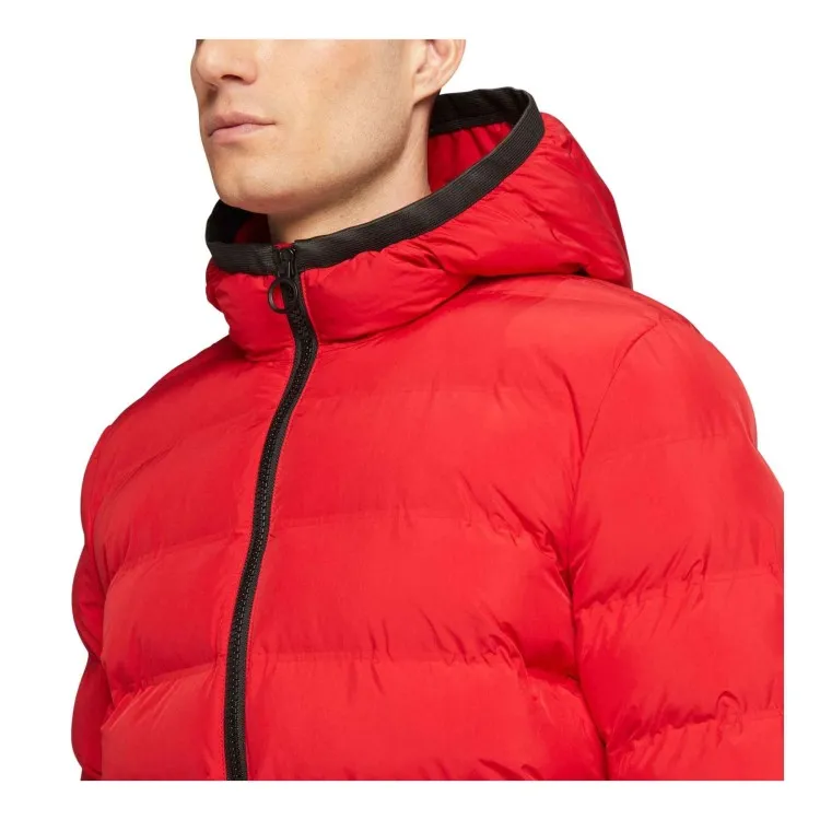 Red Geox Men's Short Hooded Jacket M2629C Spherica Hood Mid