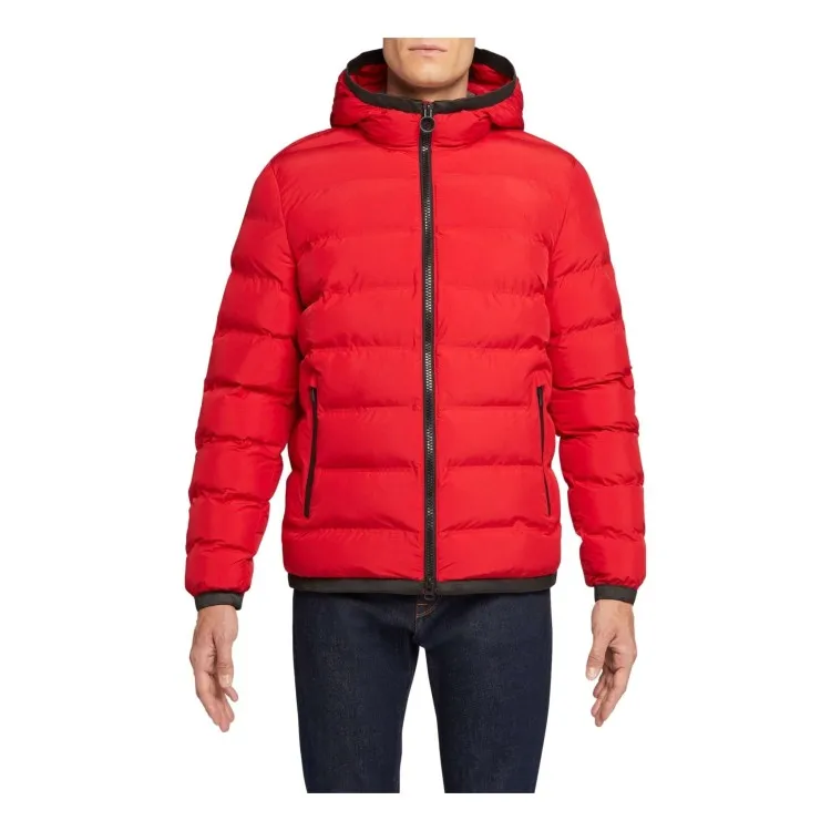 Red Geox Men's Short Hooded Jacket M2629C Spherica Hood Mid