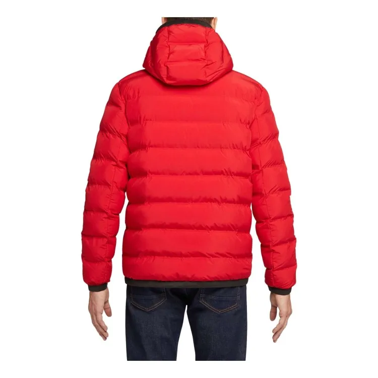 Red Geox Men's Short Hooded Jacket M2629C Spherica Hood Mid