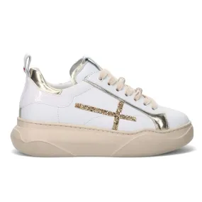 Gio+ Women's Sneakers with Gold Glitter Logo