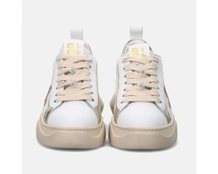 Gio+ Women's Sneakers with Gold Glitter Logo