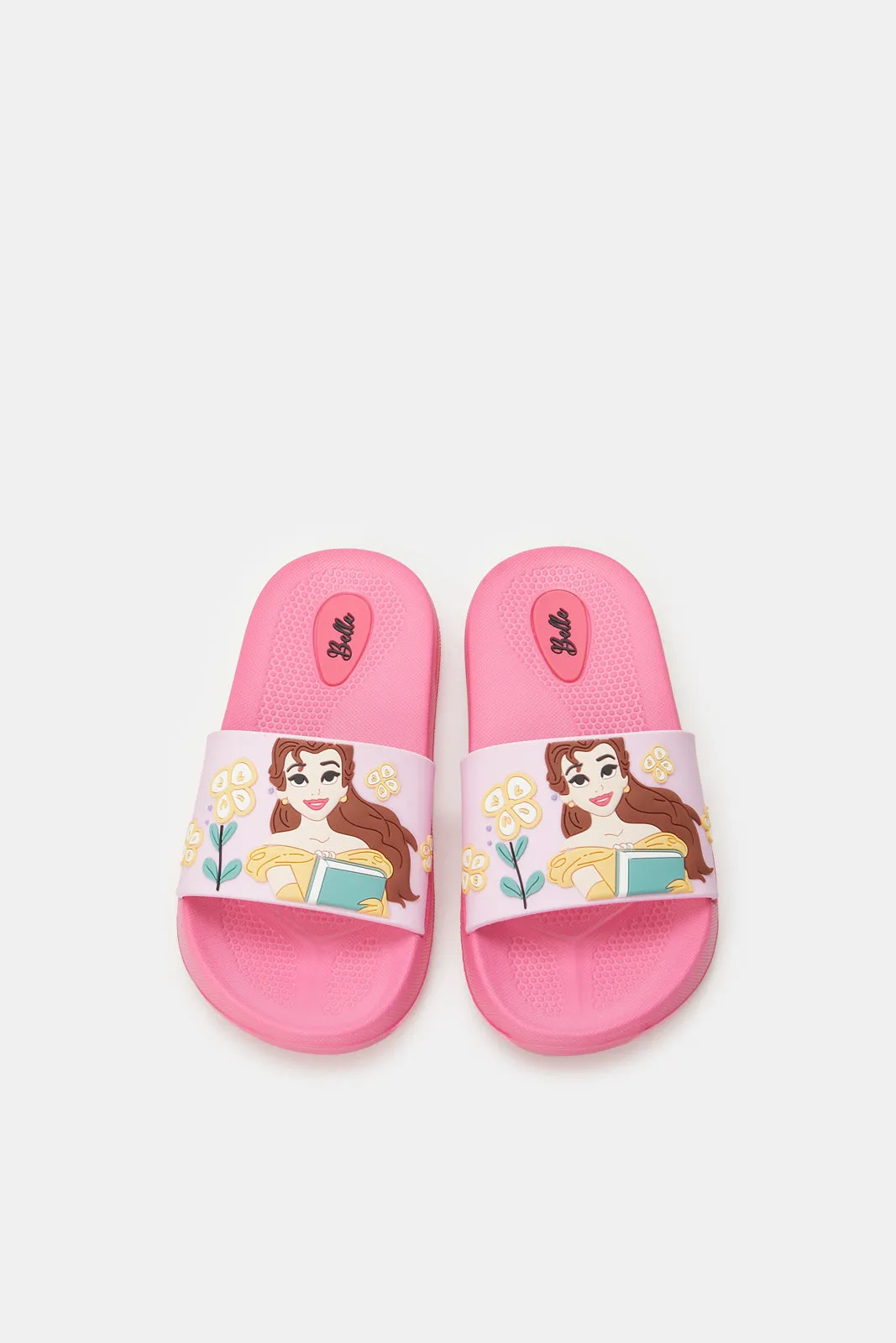 Girls Pink Belle Princess Slides