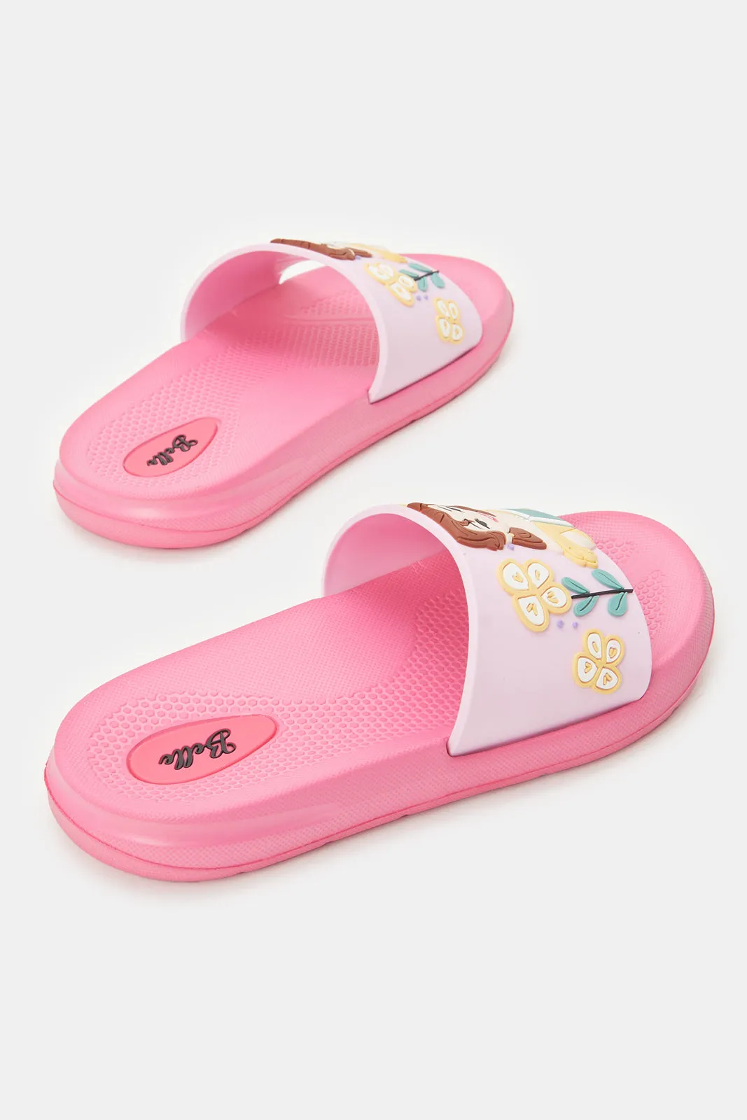 Girls Pink Belle Princess Slides