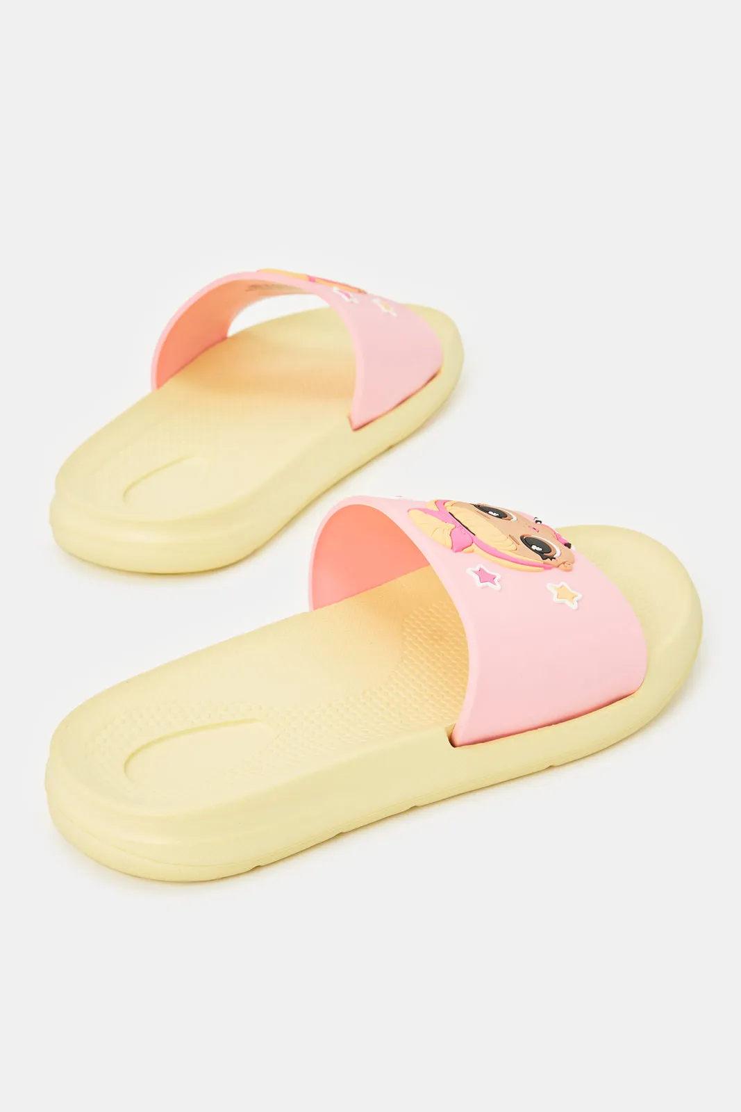 Girls Pink L.O.L Slides