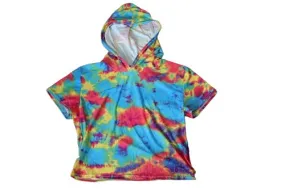 Hooded tie dye crop top for women.