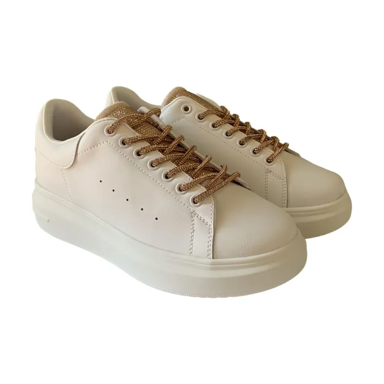 Gold & Gold Champagne Sneakers GB811 Donna.