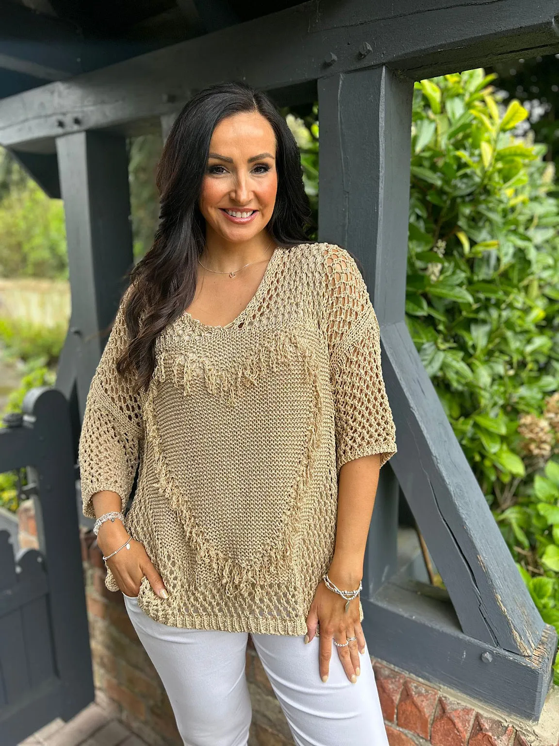 Gold Heart Knit Bianca