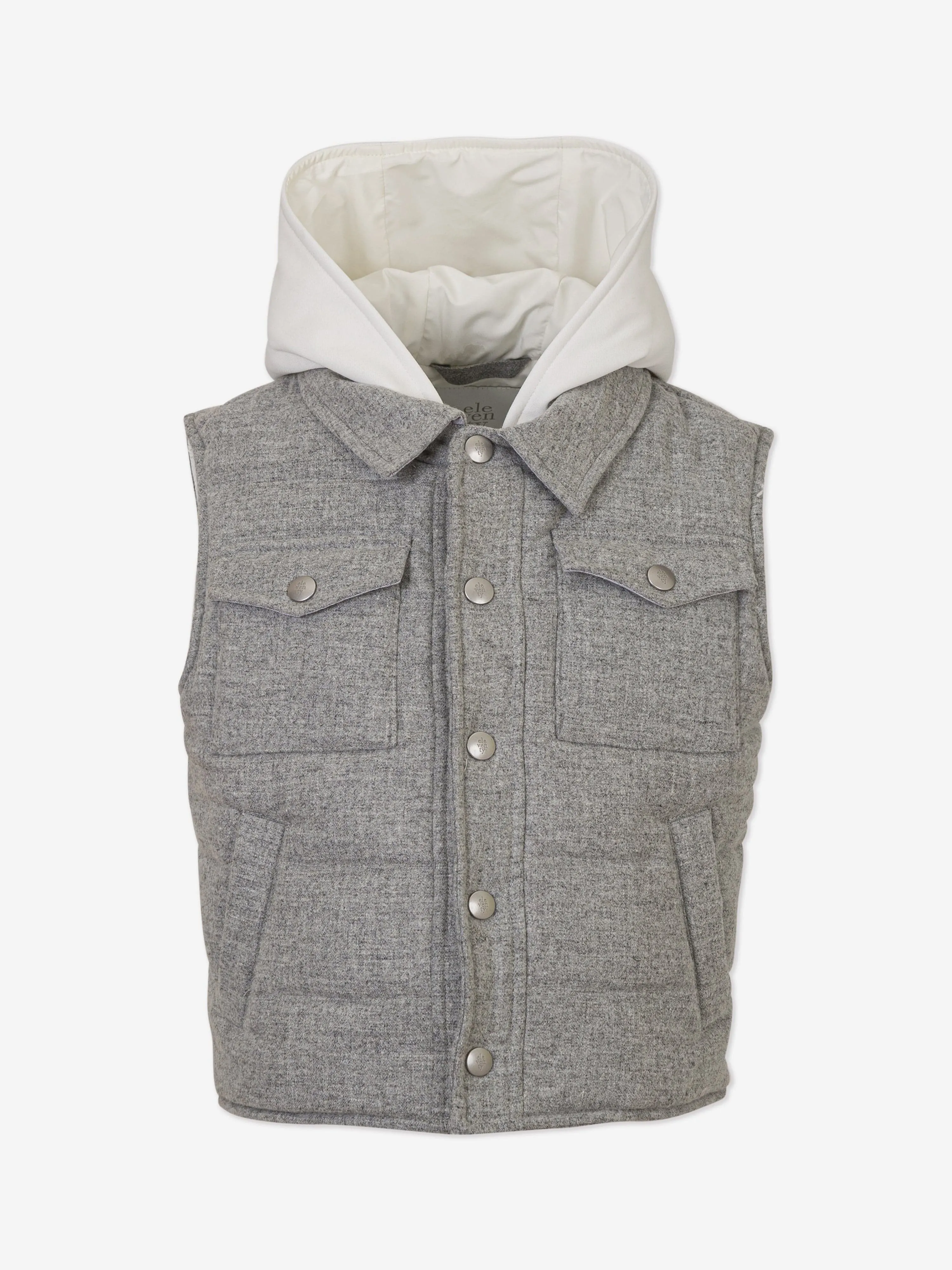 Grey Boys Hooded Gilet - Shop Eleventy Now