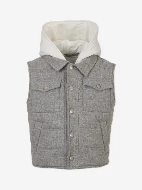 Grey Boys Hooded Gilet - Shop Eleventy Now