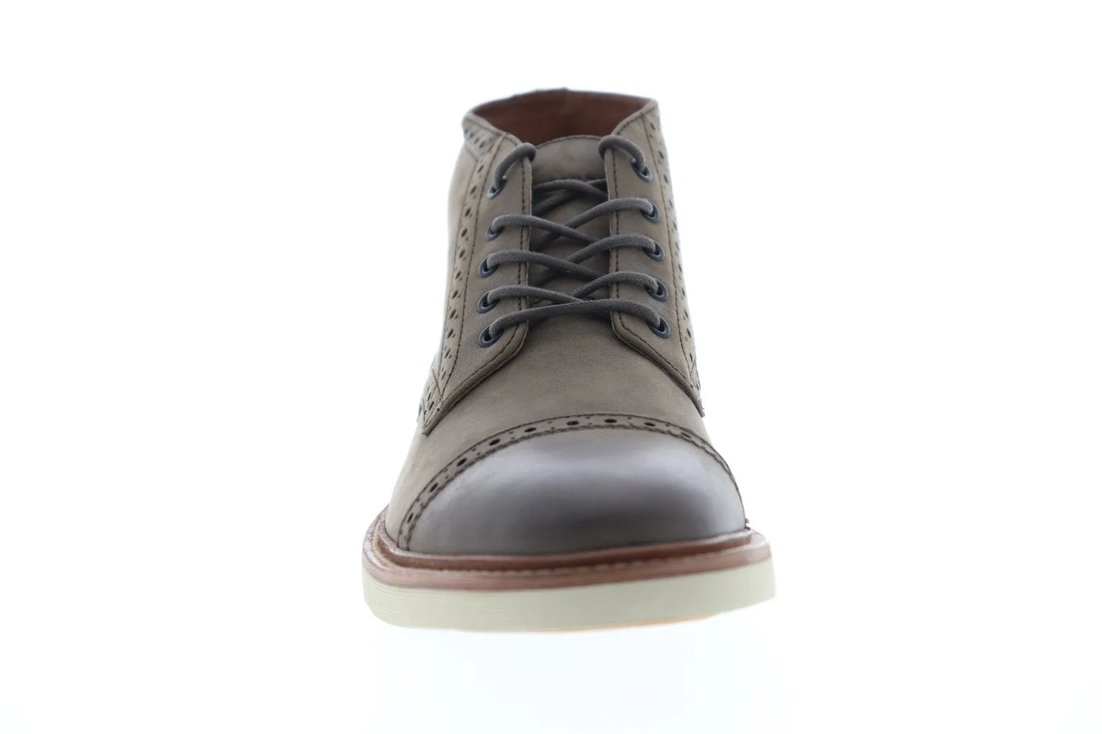 Grey Nubuck Leather Chukka Boots for Men with Lace-Up - Frye Joel Brogue Chukka 88083.