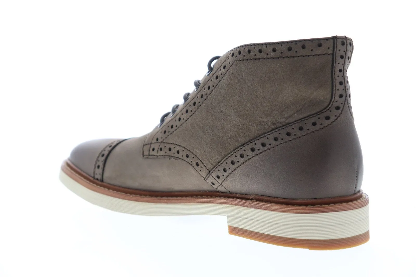 Grey Nubuck Leather Chukka Boots for Men with Lace-Up - Frye Joel Brogue Chukka 88083.