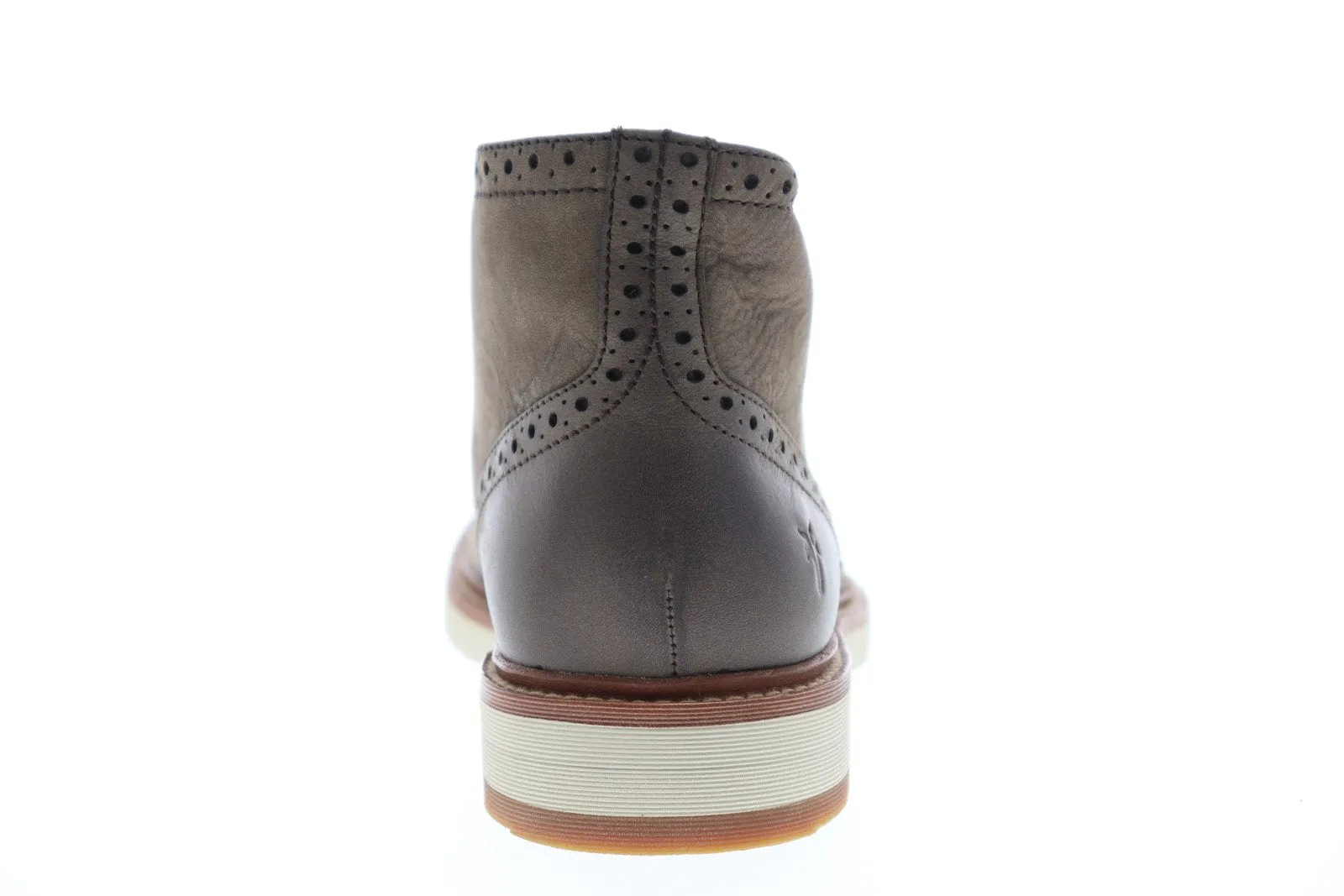 Grey Nubuck Leather Chukka Boots for Men with Lace-Up - Frye Joel Brogue Chukka 88083.