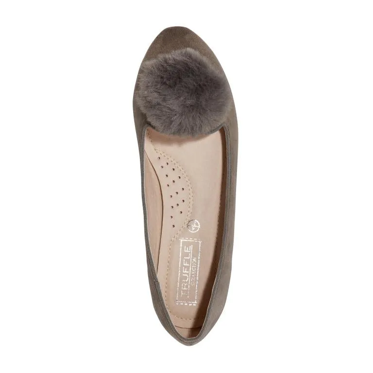 Grey Pom Pom Detail Flat