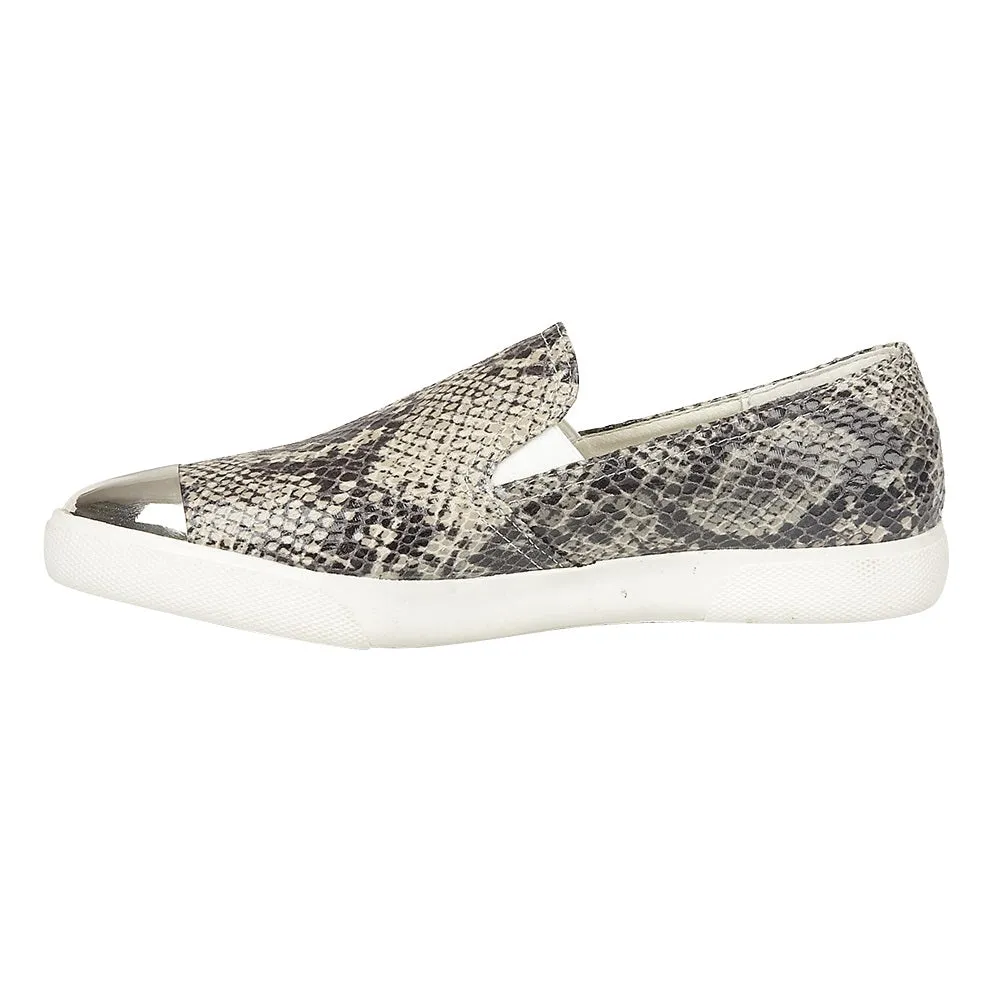 Grey Snake Pattern Flat Shoes