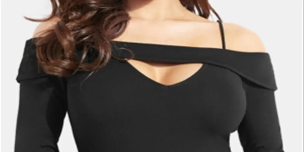 GUESS Women's Black Off The Shoulder Bodysuit - Size Small