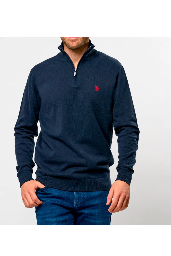 Half-Zip Knit in Navy Blue by U.S. POLO ASSN.