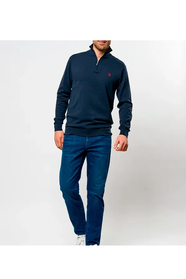 Half-Zip Knit in Navy Blue by U.S. POLO ASSN.