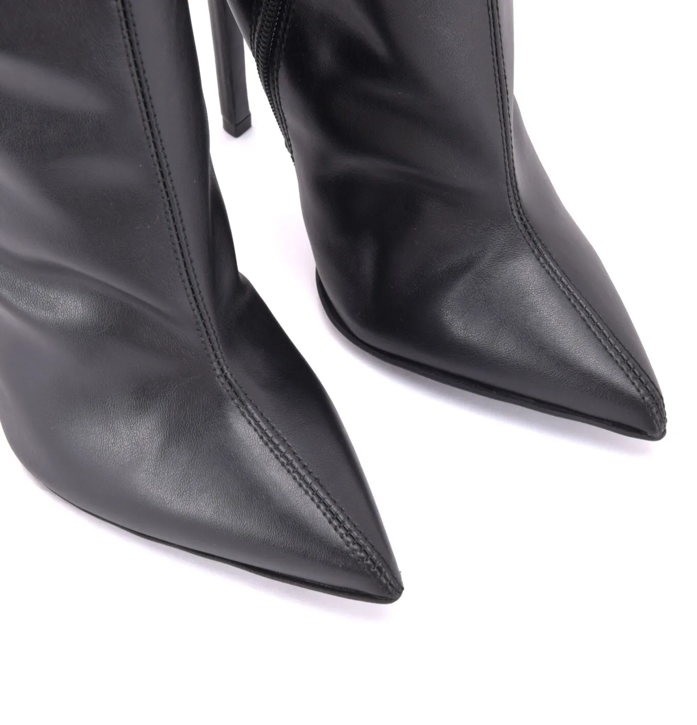 High thigh boots with stiletto heels in VEGAN leather