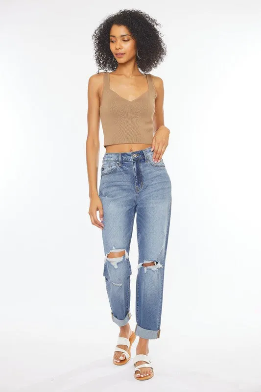 High Waisted Kan Can Mom Jeans - Shop Now