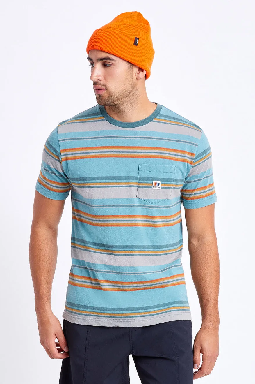 Hilt Alton S/S Pocket Knit - Aqua Cloud Wash