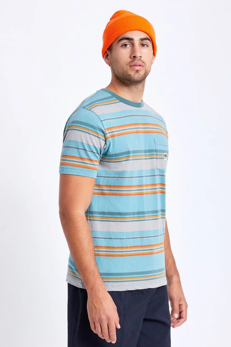 Hilt Alton S/S Pocket Knit - Aqua Cloud Wash