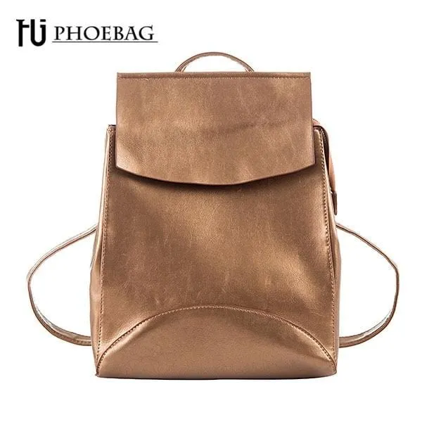 HJ-811 Women's PU Backpack Teen Girls School Bag Fashion Shoulder Bag