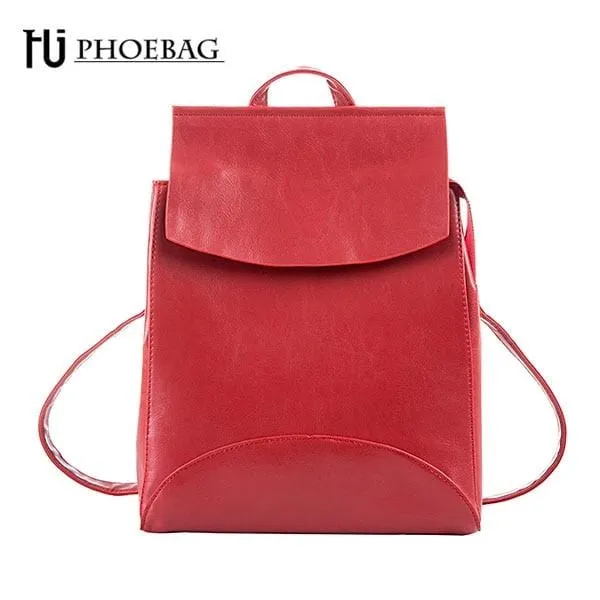 HJ-811 Women's PU Backpack Teen Girls School Bag Fashion Shoulder Bag