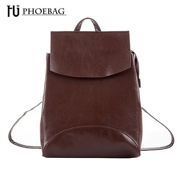 HJ-811 Women's PU Backpack Teen Girls School Bag Fashion Shoulder Bag