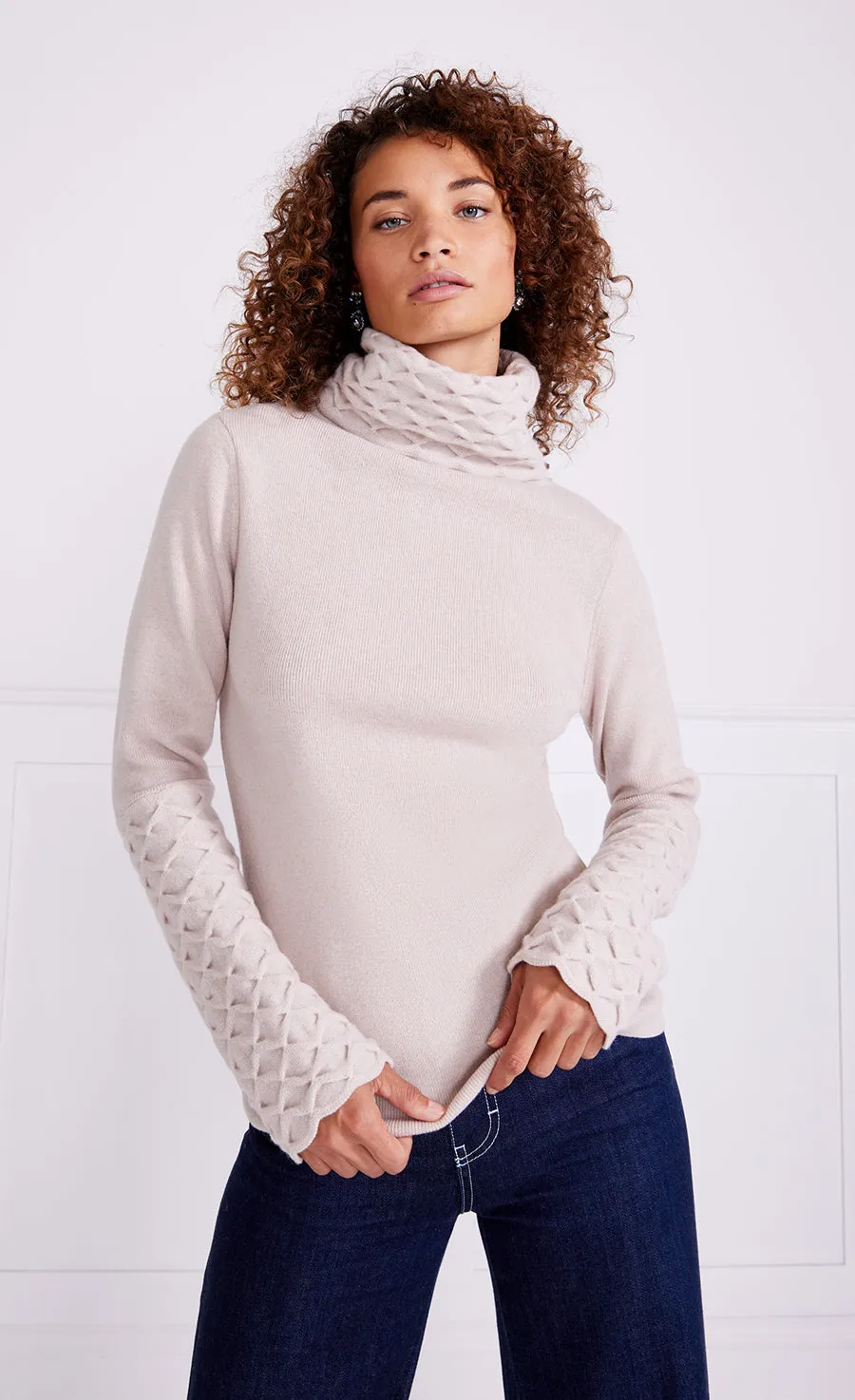 Honeycomb Knit Jumper - Buttermilk