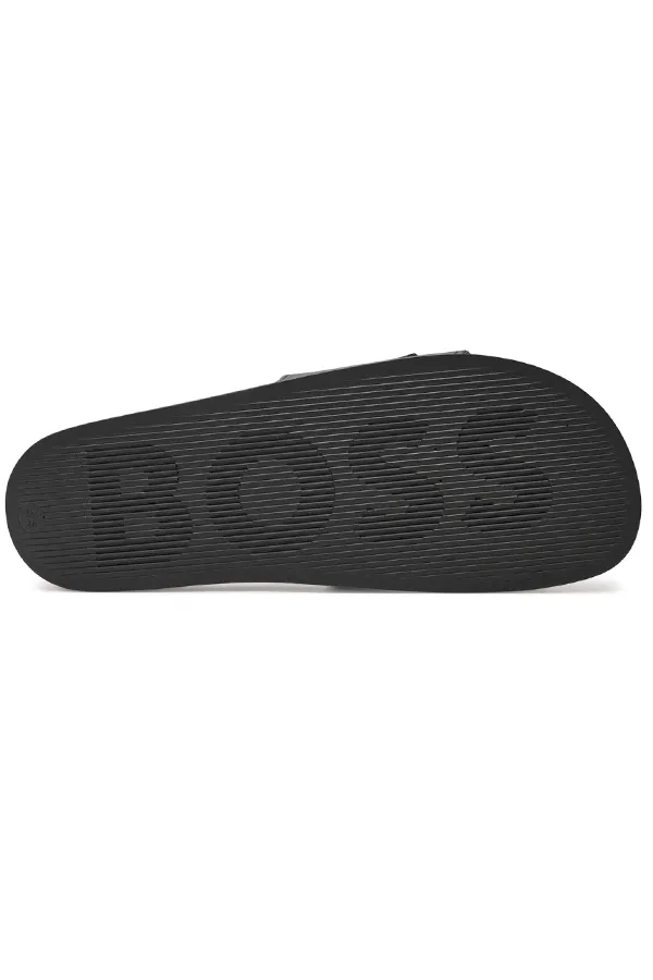 Hugo Boss Dark Grey Logo Slides