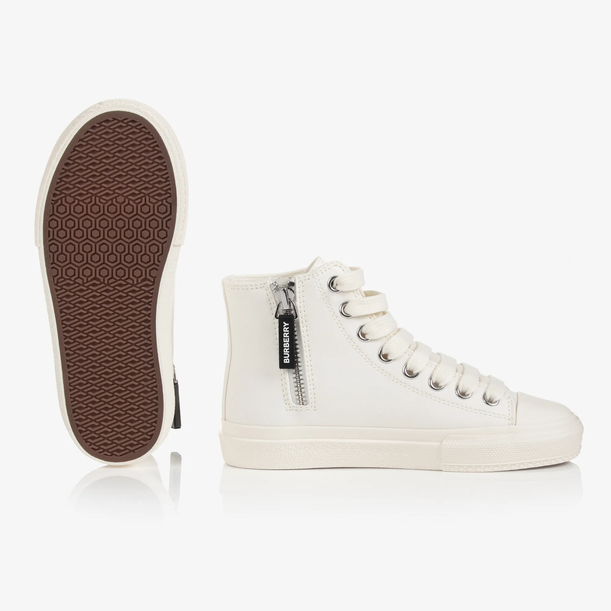 Ivory Cotton Hi-Top Trainers