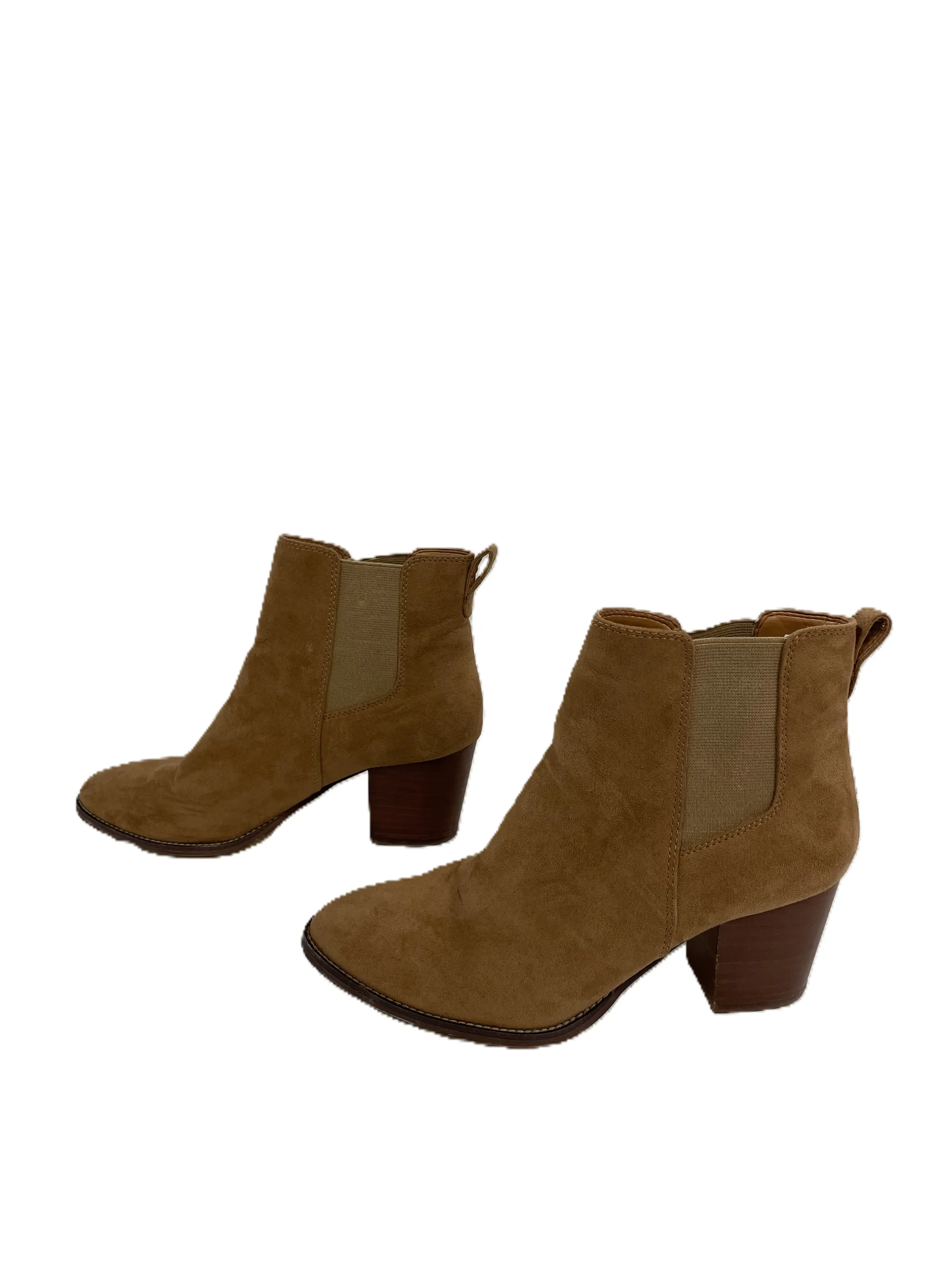 J. Crew Beige Ankle Heel Boots, Size 9.5