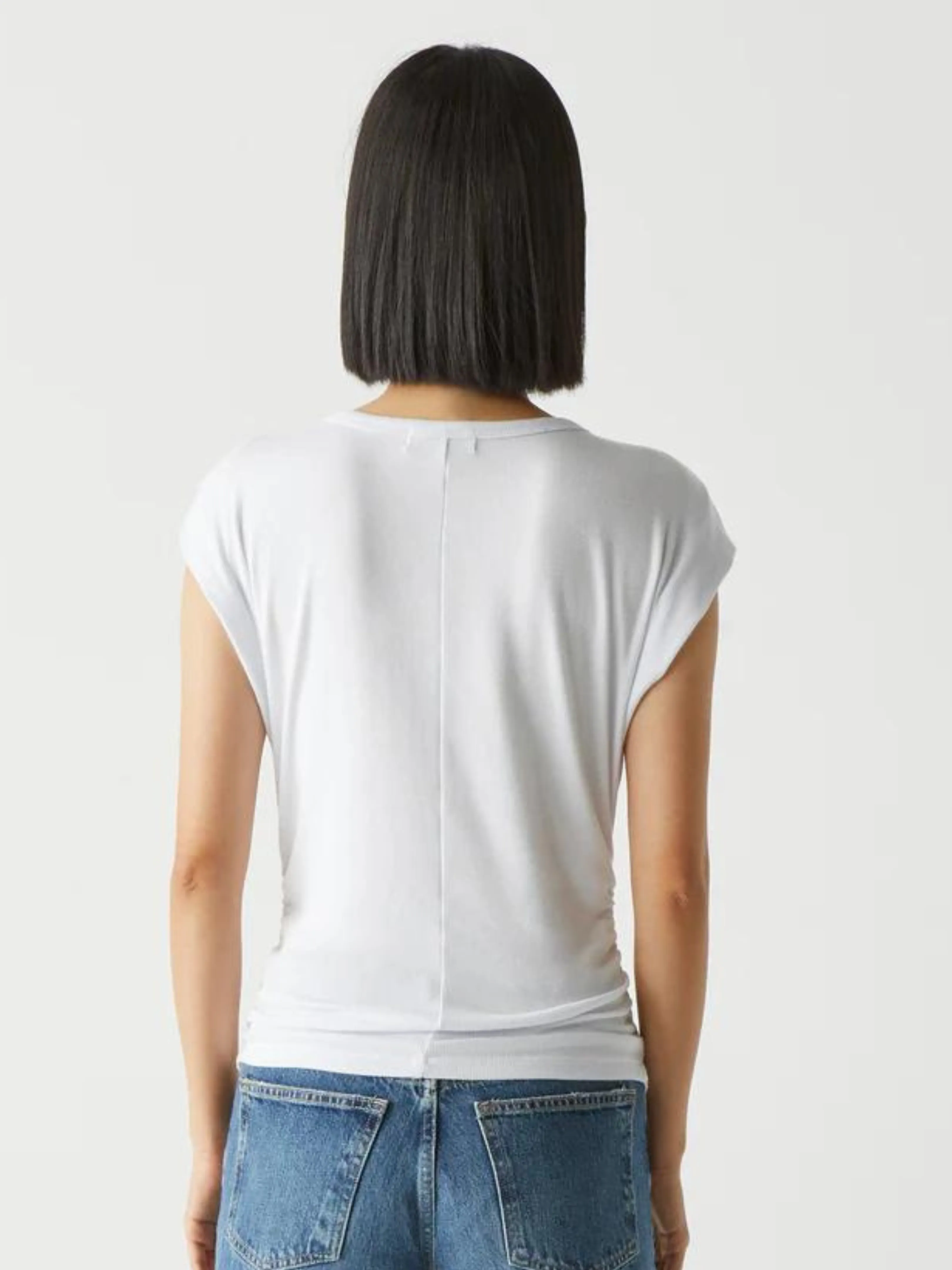 Joni White Power Shoulder Top