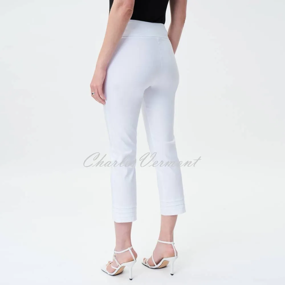 Joseph Ribkoff White Cropped Trousers with Ankle Detail, Style 231029