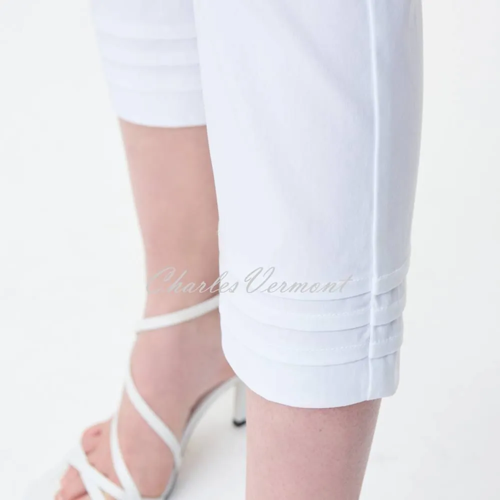 Joseph Ribkoff White Cropped Trousers with Ankle Detail, Style 231029