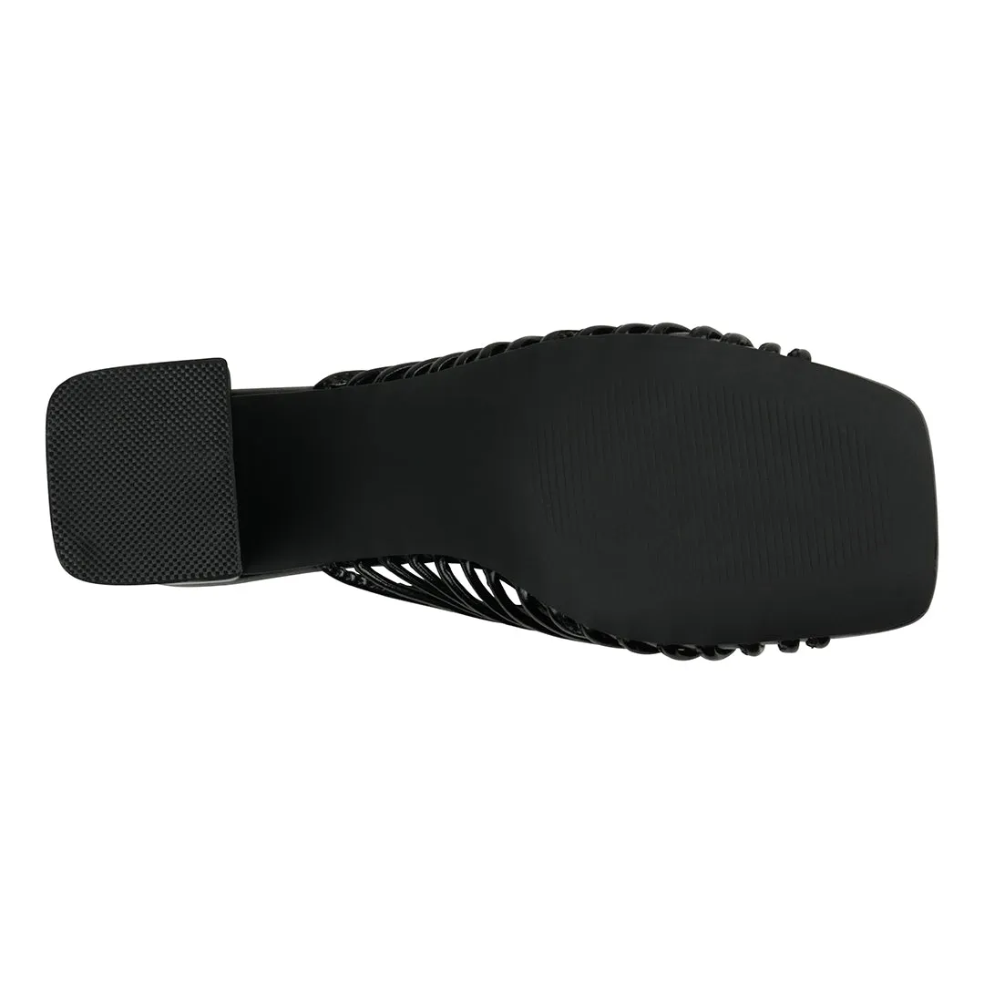 Josie Black Flat Sandal