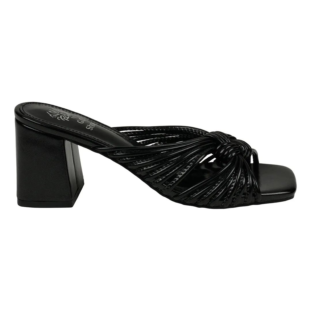 Josie Black Flat Sandal