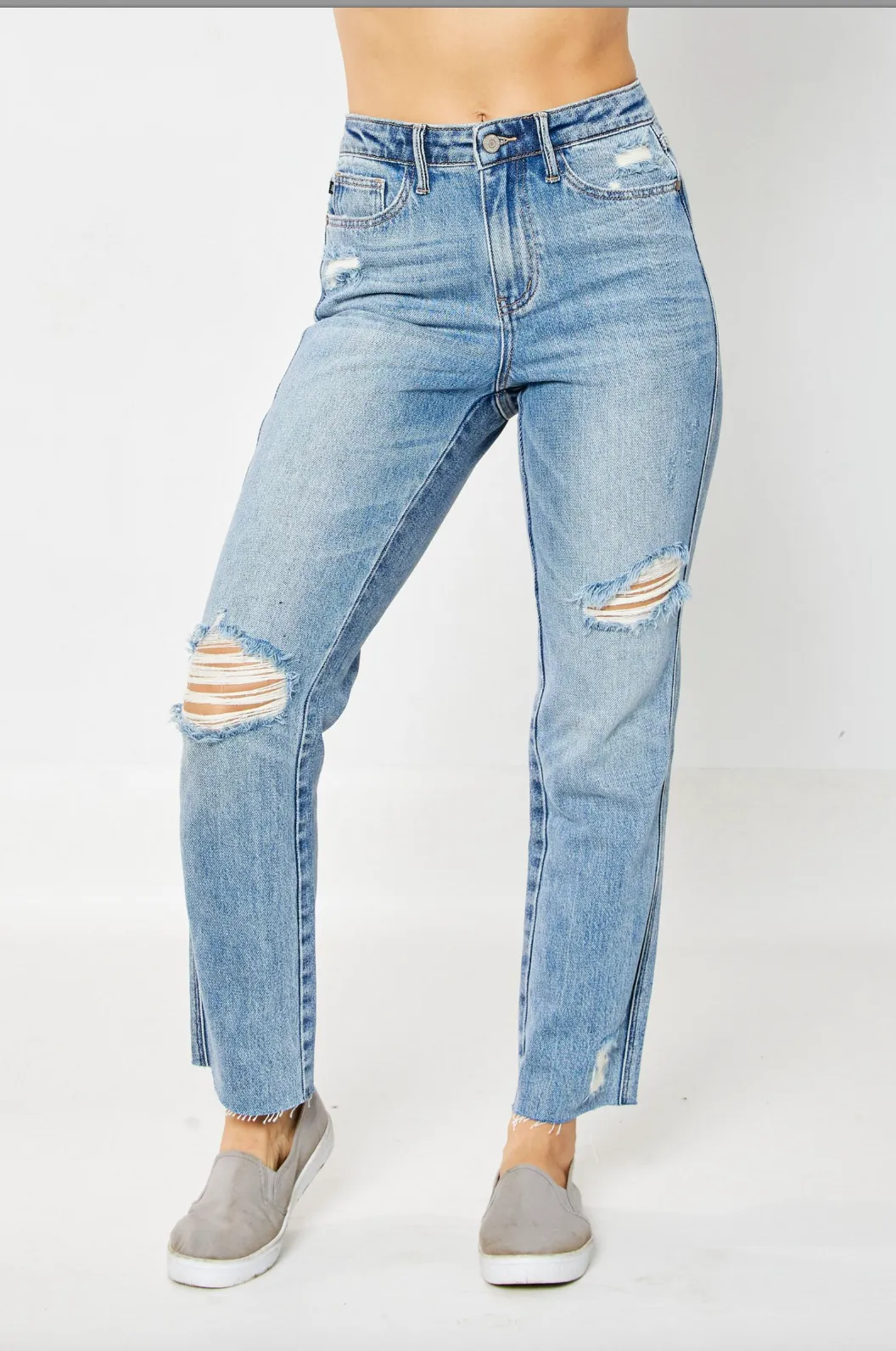 Destroyed Straight Leg Jeans by Judy Blue