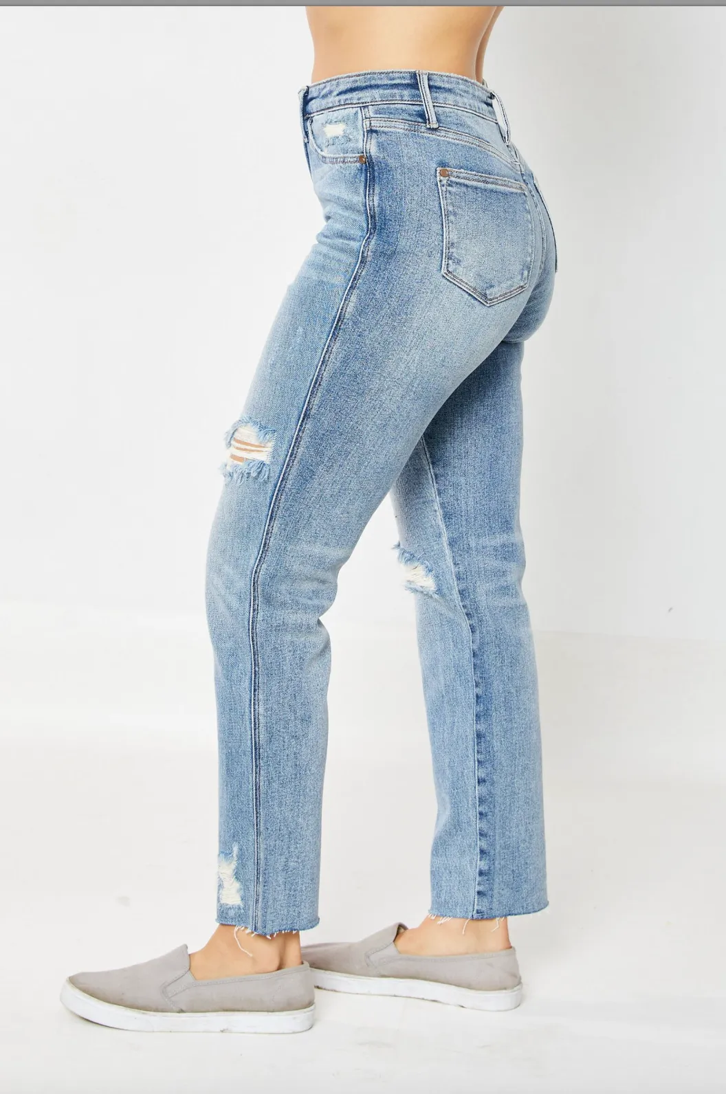 Destroyed Straight Leg Jeans by Judy Blue