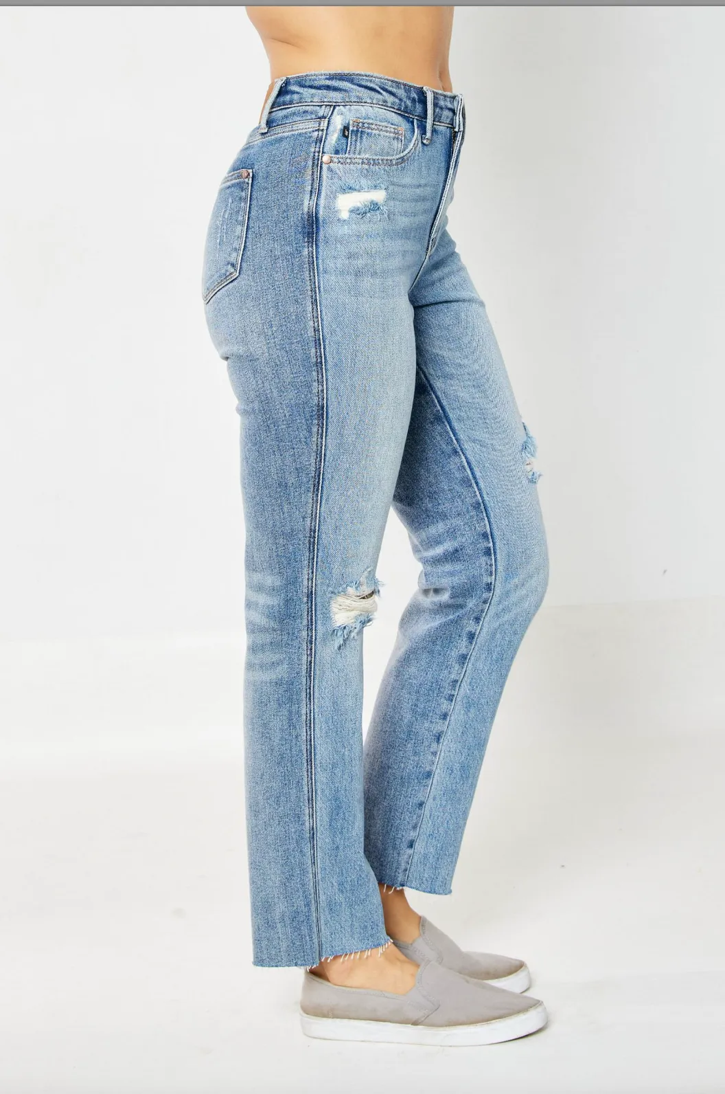 Destroyed Straight Leg Jeans by Judy Blue