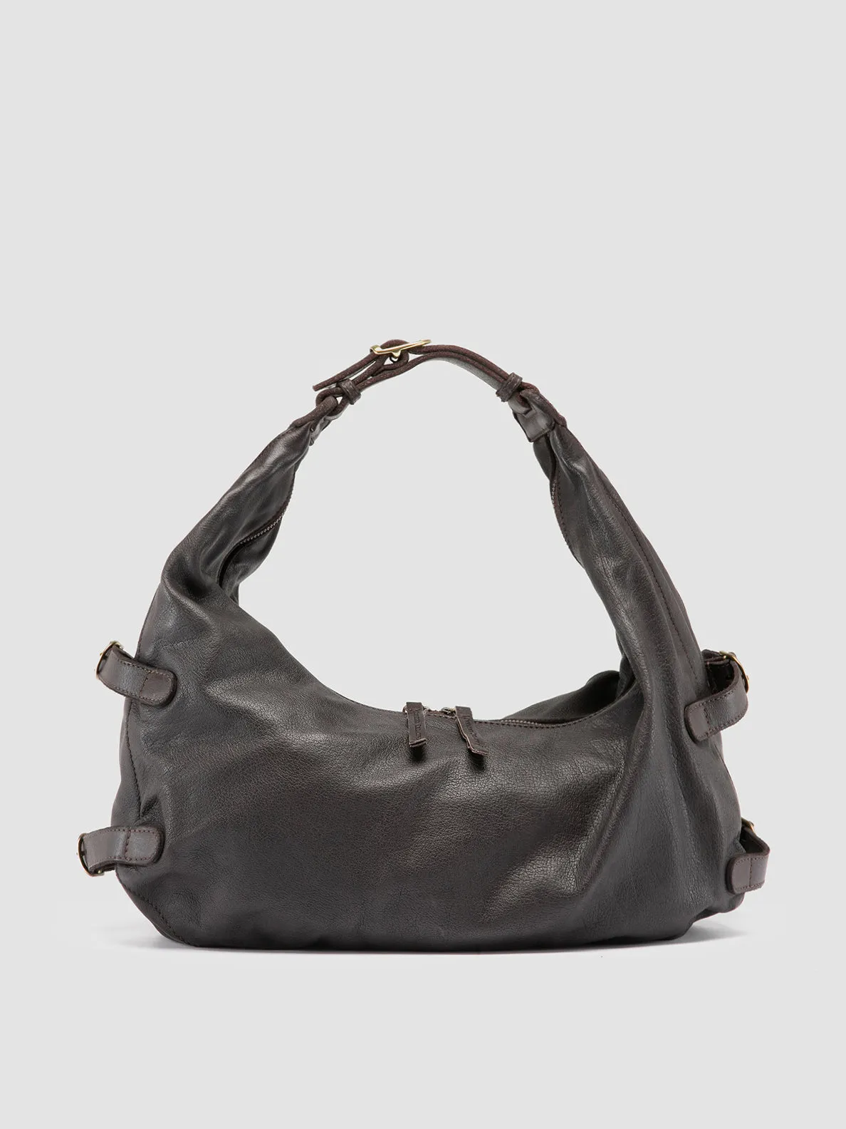 JULIE 009 - Brown Leather Shoulder Bag