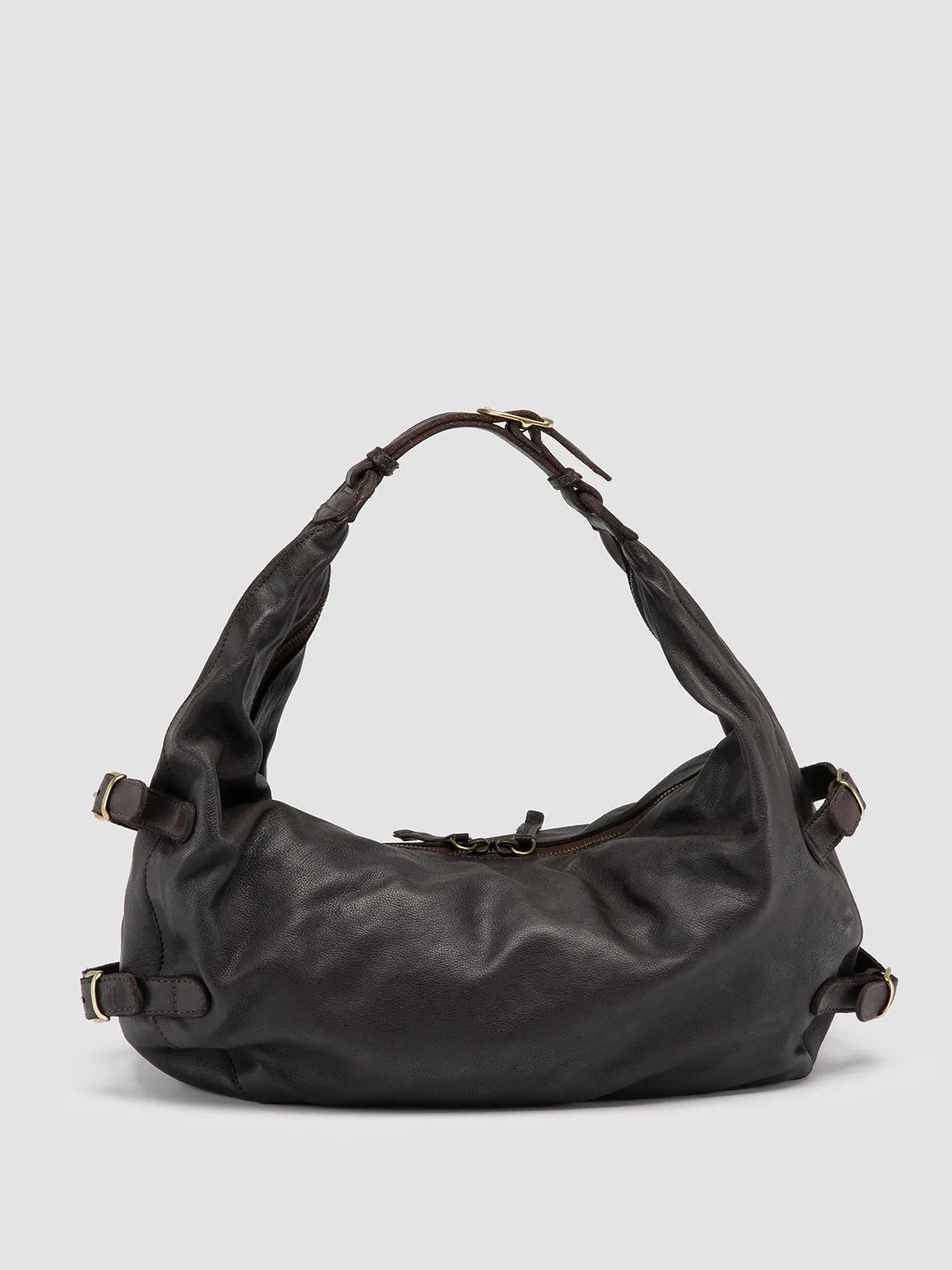 JULIE 009 - Brown Leather Shoulder Bag