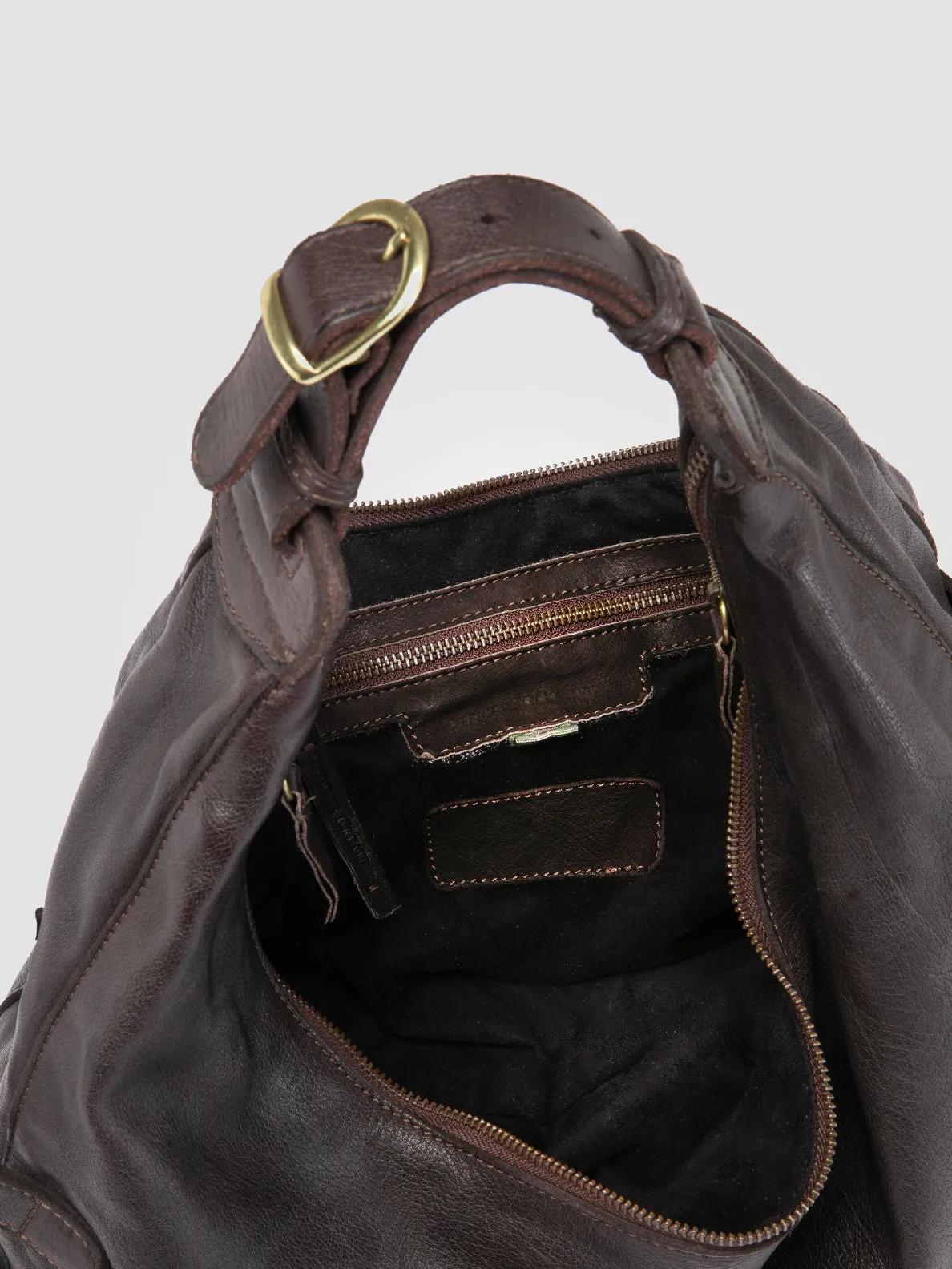 JULIE 009 - Brown Leather Shoulder Bag