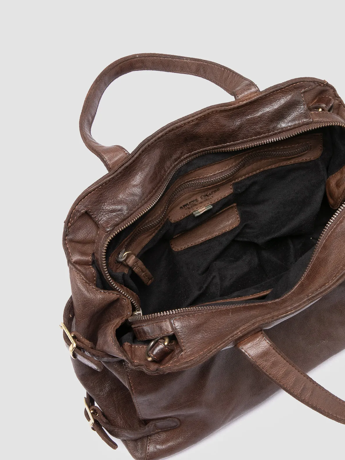 JULIE 011 - Brown Leather Shoulder Bag