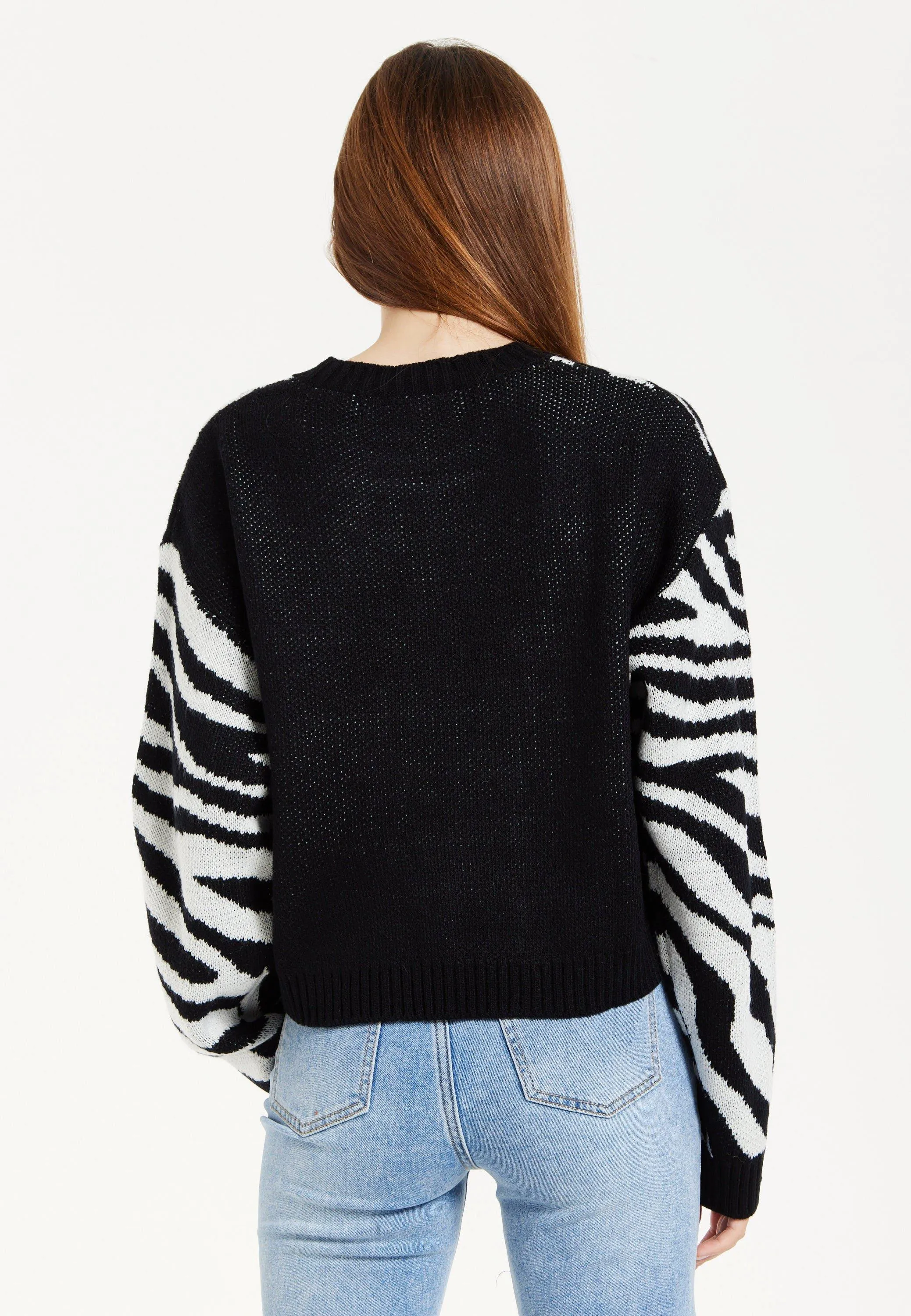 Star Jumper with Black And White Zebra Pattern by Liquorish