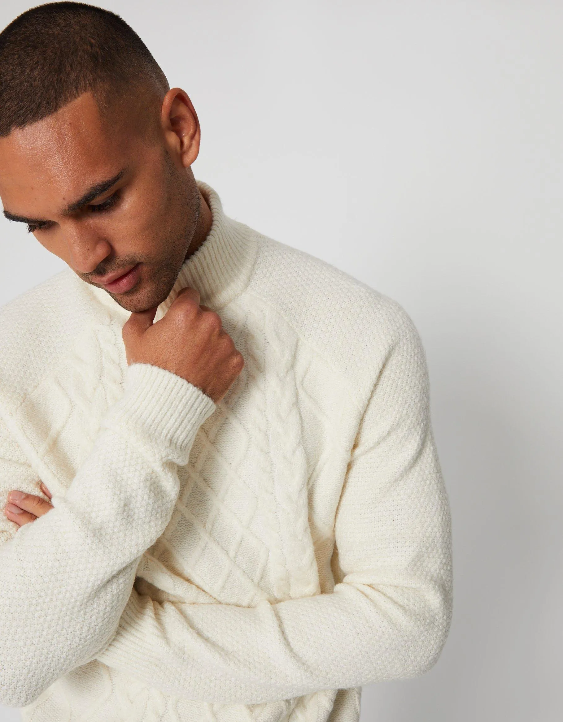 Turtle Neck Cable Knit Jumper by 'Ayres'