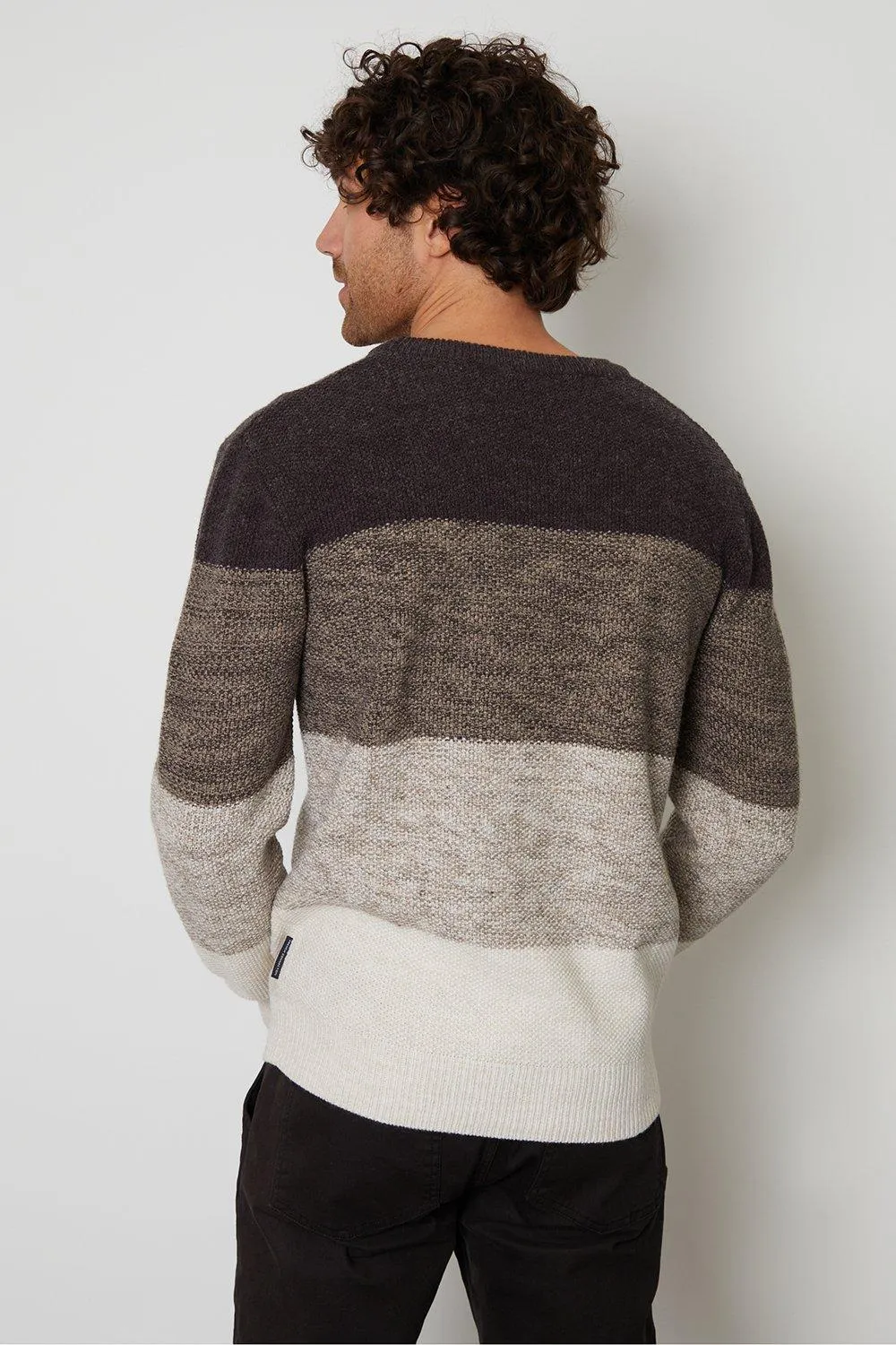 'Merlewood' Ombré Striped Crew Neck Jumper by Threadbare