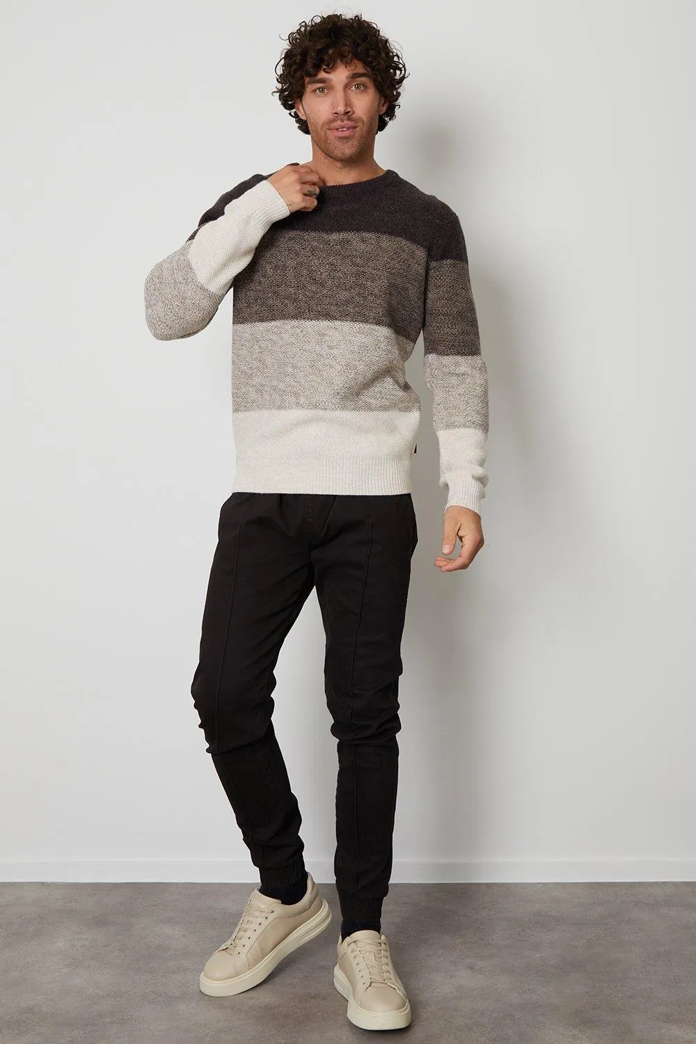 'Merlewood' Ombré Striped Crew Neck Jumper by Threadbare