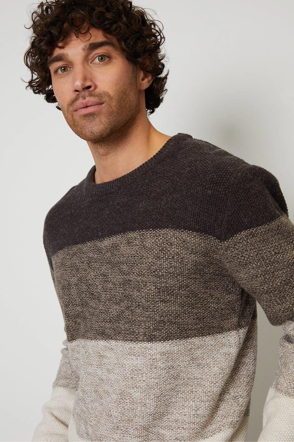 'Merlewood' Ombré Striped Crew Neck Jumper by Threadbare