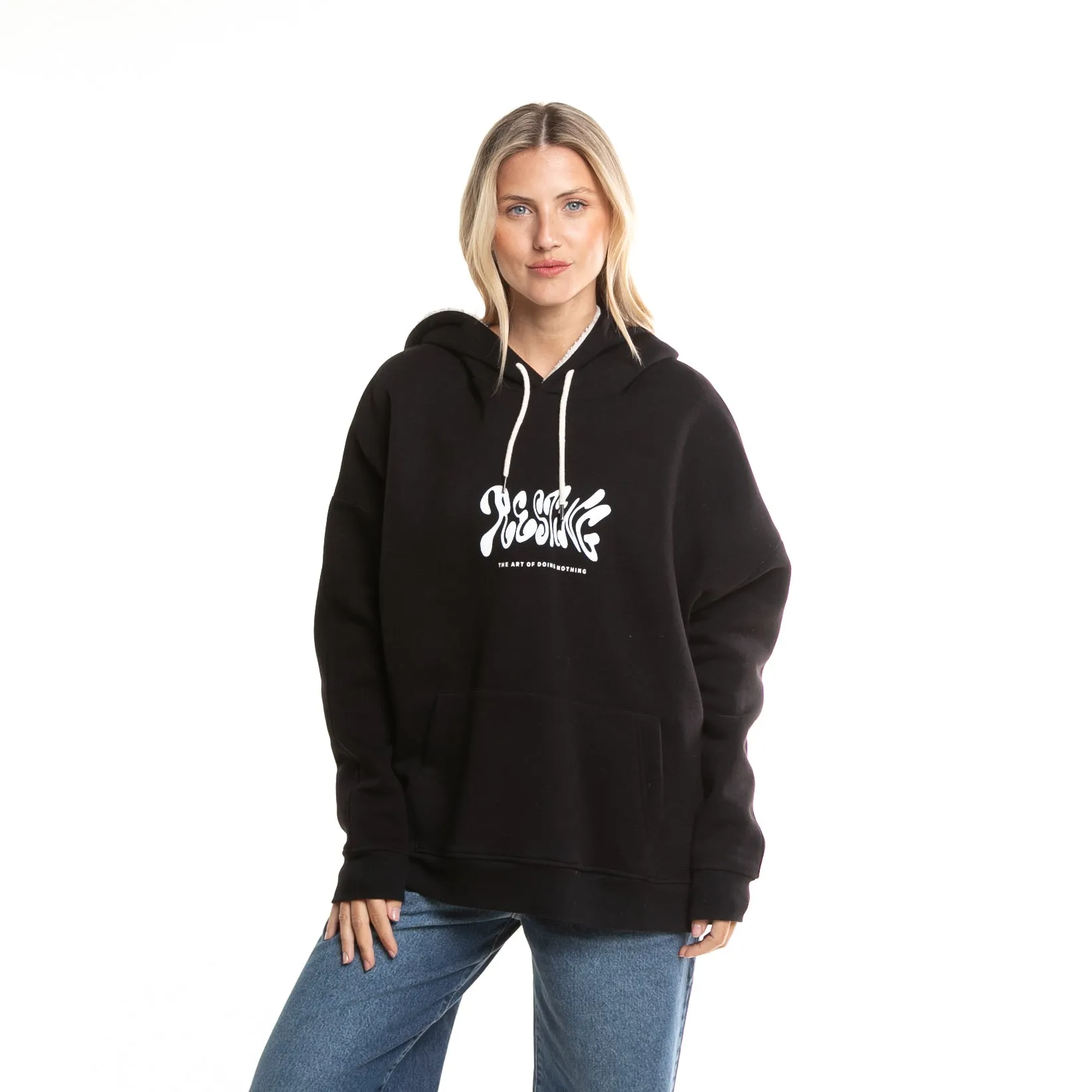 Kangaroo Rusty Resting Oversized Hoodie LD Black